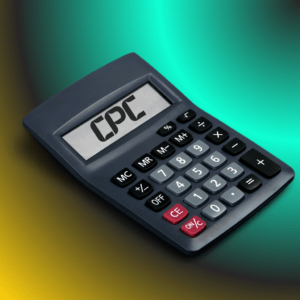 Calculator showing the letters CPC in the display.