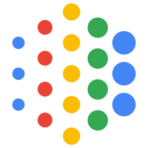 Google AI logo of multi-colored dots that form a hexagon shape